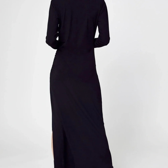 Maison Labiche Black Long Sleeve Viscose Stretchy Bodycon Maxi Dress Size S NWOT - Picture 4 of 12